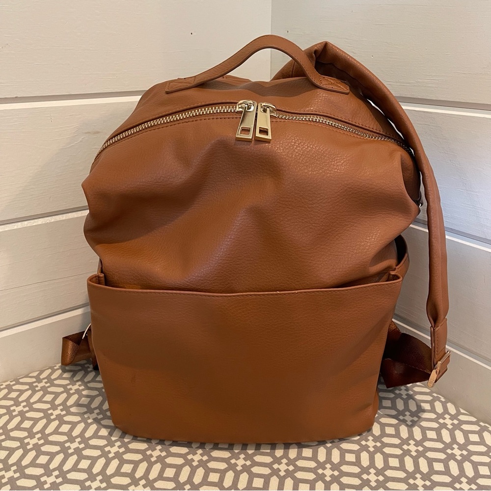 Mominside Leather Diaper Bag Backpack